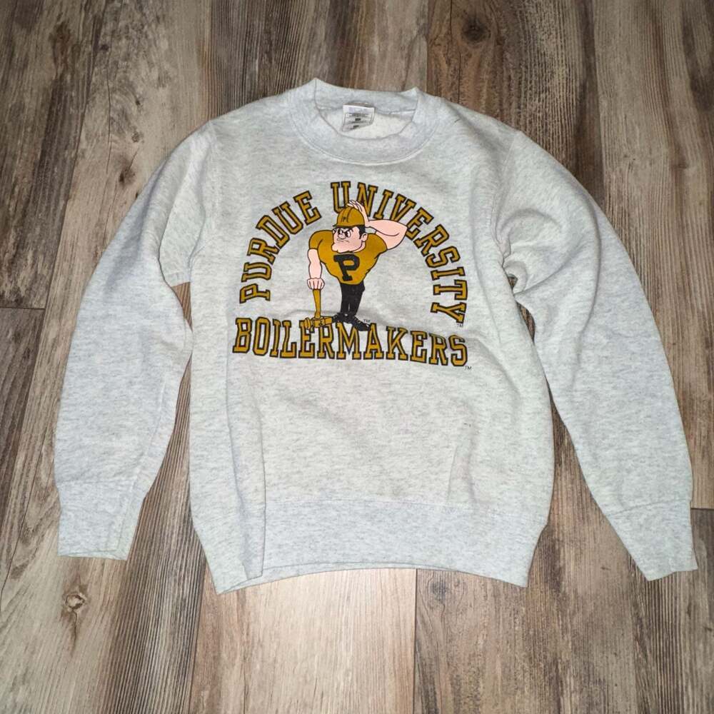 Vintage 90s Fruit of the Loom Purdue University Boilermakers crew 10/12 kids